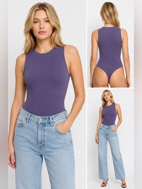 Aritzia Contour Original Crew Bodysuit NWT Nightshade Blue Medium